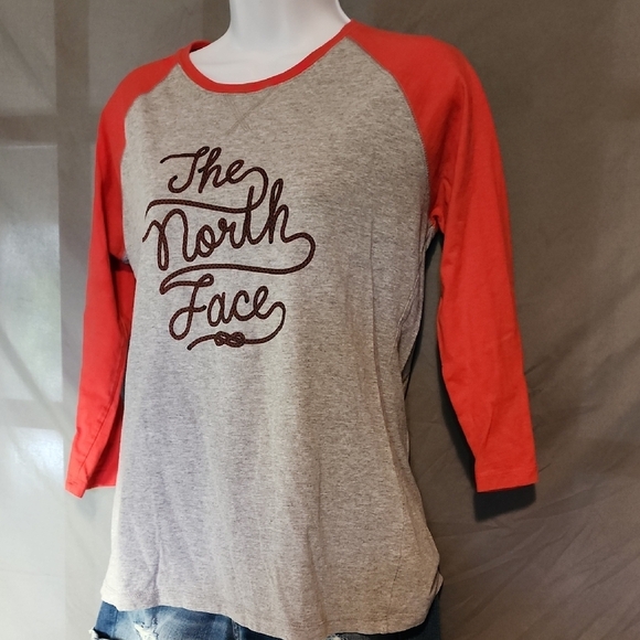 The North Face Red and Gray Raglan Shirt - Picture 3 of 9
